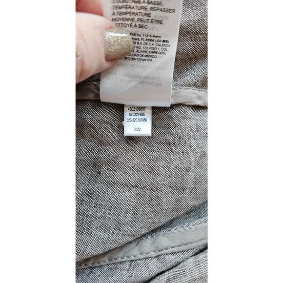 Chicos Linen-Blend Stretch Moto Jacket Women Size 3 16/18 Gray Brown Lightweight - Picture 8 of 8